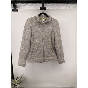 North Face Knit gray With Yellow Coat Jacket Anthropologie Sz M